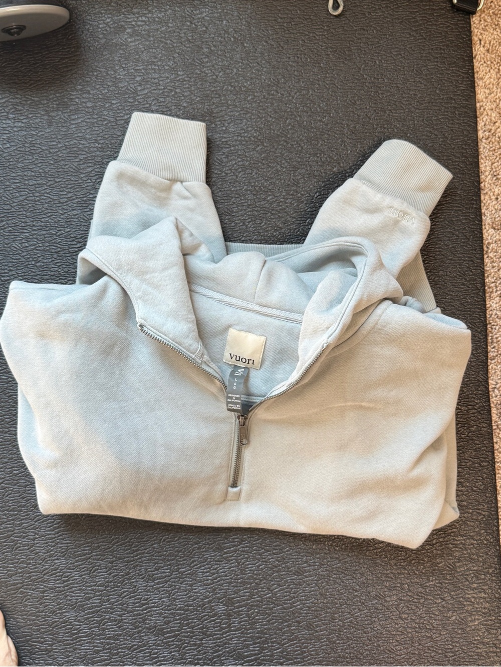 Vuori Restore Relaxed Half Zip Hoodie – Blue Haze – Size Large - Picture 7 of 9